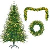 SKRAN 6FT Aspen Fir Artificial Christmas Tree, Hinged Xmas Tree with Wreath & 861 PE Branch Tips, for Home, Office & Party Holiday Decoration - 4 of 4