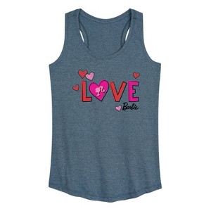 Women's - Barbie - Patterned Love Graphic Racerback Tank - 1 of 4