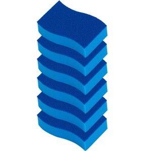ELITRA HOME Heavy Duty Scrubber Sponge, with Smell Resistant Hydrophilic Foam Technology, Odorless - Blue - 1 of 4
