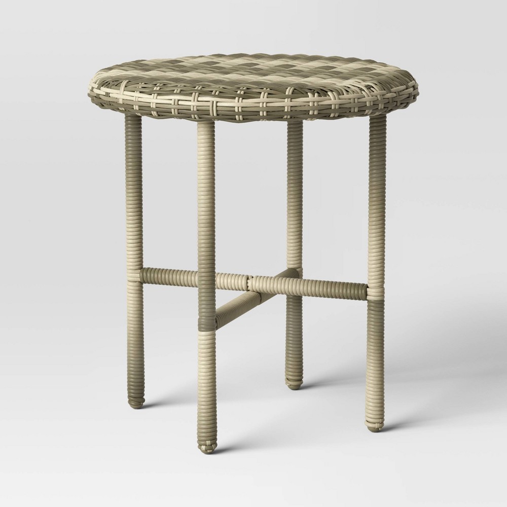 Photos - Garden Furniture Tucker Wicker Patio Accent Table - Threshold™ designed with Studio McGee