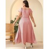 Clearlove Women Plus Size Summer Maxi Dress Short Sleeves High Waist Ruffle Casual Dress with Pockets - 3 of 4