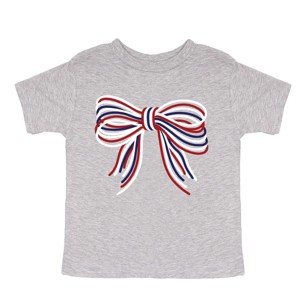 The Juniper Shop Patriotic Layered Bow Toddler Short Sleeve Tee - 1 of 4
