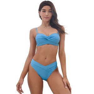 VENUS Womens Amalfi Bandeau Top  -  32C|34B|36A, Azure Blue - 1 of 3