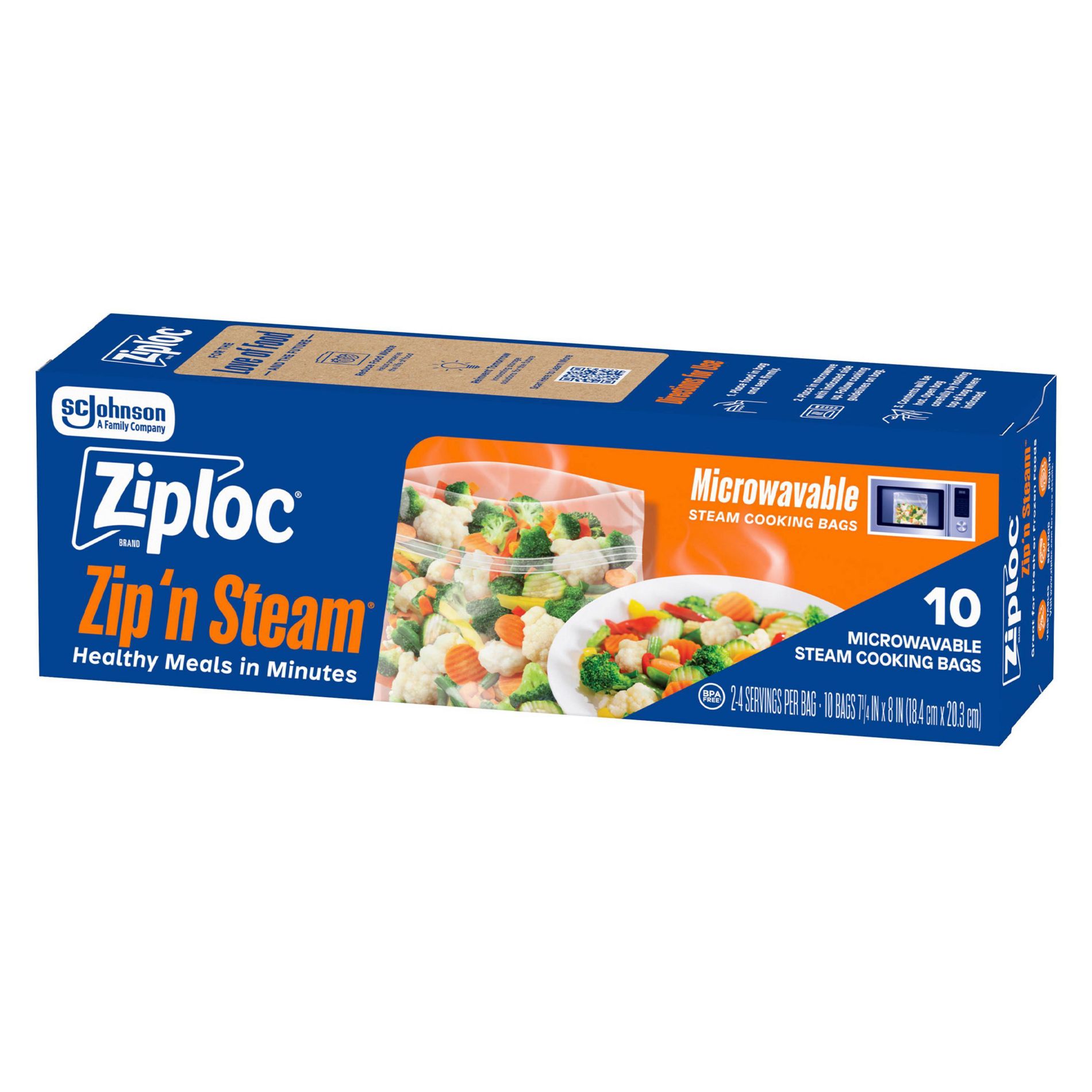 Ziploc Zip 'n Steam bag - 10ct: For Household Multipurpose, Contains 10 Bags