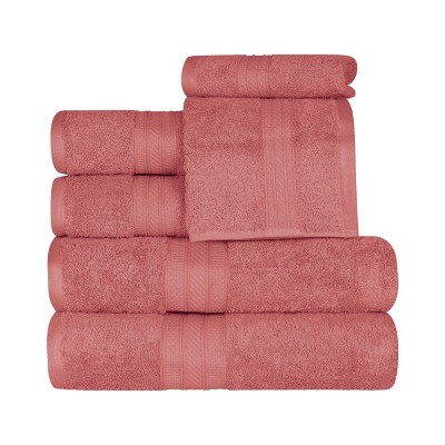 Ecoexistence Blush Rose 6 Piece Towel Set New Soft High Absorbent