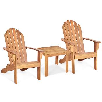 Costway fauteuil de jardin en bois d'acacia, fauteuil d'extérieur