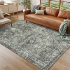 Washable Area Rugs, Non Slip Non Shedding Distressed Print Carpet, Stain Resistant Soft Floor Cover for Living Room Bedroom Dining Room Office Nursery - 2 of 4