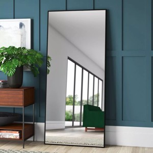 Wade 71"x 31" Full Length Oversized Floor Mirror Bedroom Dressing Mirror Standing Hanging Aluminum Alloy Thin Frame - The Pop Home - 1 of 4