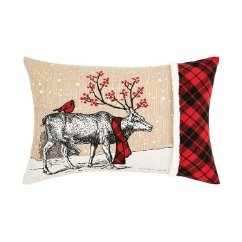 C&F Home 13" x 18" Deer Embroidered and Printed Throw Pillow