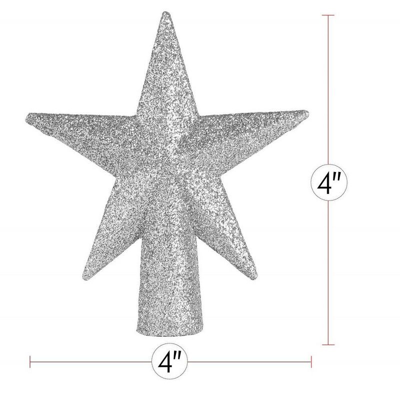 Ornativity Glitter Star Tree Topper - Christmas Silver Decorative Holiday Bethlehem Star Ornament, 4 of 6