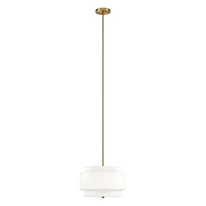 Hudson and Canal 16" Wide 2-Light Pendant with Tiered Fabric Shade - 1 of 4