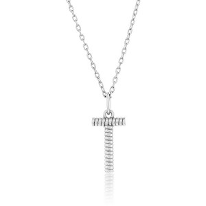 Bella Silver Sterling Silver, Rigid Design Initial 18" Pendant Necklace - 1 of 2