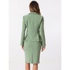 INSPIRE CHIC Women's Business Long Sleeve Notched Lapel Peplum Blazer Pencil Skirt Suit Set 2 Pcs - 3 of 4