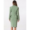 INSPIRE CHIC Women's Business Long Sleeve Notched Lapel Peplum Blazer Pencil Skirt Suit Set 2 Pcs - image 3 of 4