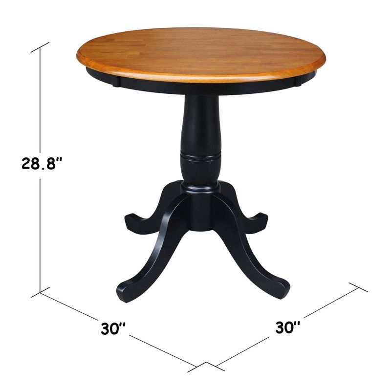 Set of 3 30&#34; Round Dining Table with 2 Back Chairs Black/Red - International Concepts, 5 of 11