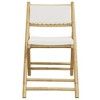 vidaXL 6 Piece Folding Bistro Chairs with Cushions - Bamboo, Cream White, Patio/Garden Furniture - 4 of 4