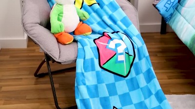 Super Mario Kids Yoshi Bedding Plush Cuddle and Decorative Pillow Buddy,  Green, Nintendo 