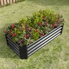DOMETOUR Metal Raised Garden Bed, Rectangle Raised Planter 4×2×1ft for Flowers Plants, Vegetables Herb - 4 of 4