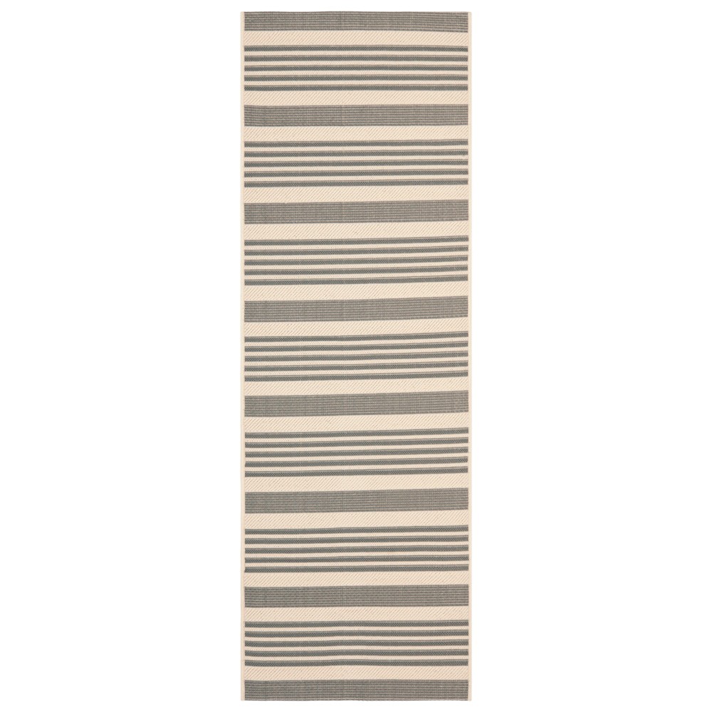 2'3in x 14' Santorini Runer Outdoor Rug Gray/Bone - Safavieh