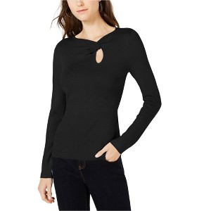 I.N.C International Concepts Womens Neckline Twist Pullover Sweater, Black, Small - 1 of 1