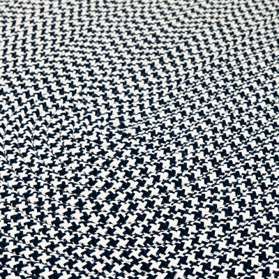 Colonial Mills Milton Houndstooth Tweed Braided Rug, Navy 2' x 4', Oval Shape