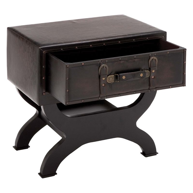 Faux Leather Trunk End Table Brown - Olivia & May, 5 of 6