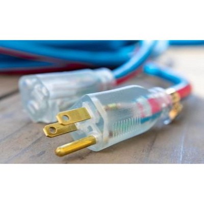 50 ft Blue and Red Cold Weather Extension Cord with Lighted Plug