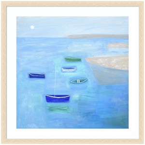 Kate and Laurel Framed Art Calm Waters by Guilana Lazzerini, 34x34, Woodgrain Stripe Blonde - 1 of 4