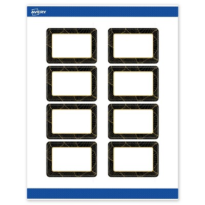 Avery Rectangle Labels, Black Border with Gold Pattern, 2" x 3"