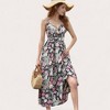 Anna-Kaci Women's Sleeveless Floral Print Maxi Dress with Adjustable Spaghetti Straps and V-Neckline - 4 of 4