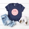 Simply Sage Market Women's Pink Checker Smiley Face Short Sleeve Graphic Tee - 2 of 2