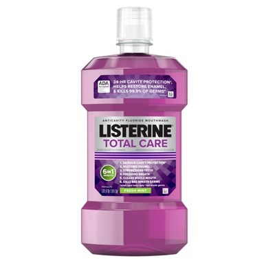 Listerine Total Care Fresh Mint Anticavity Mouthwash for Bad Breath and Enamel Strength