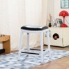 FURNIinspire Counter And Bar Stools Upholstered Faux Leather Barstools, Armless Barstools, Bar Chair Without Backrest, Black And White, 17"*20.25"*32" - 2 of 4