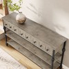 COZONY 52" Industrial Console Table with 3 Storage Drawers & 3 Tiers — Metal Sofa Table for Living Room, Hallway & Entryway, Behind Couch Storage - 3 of 4