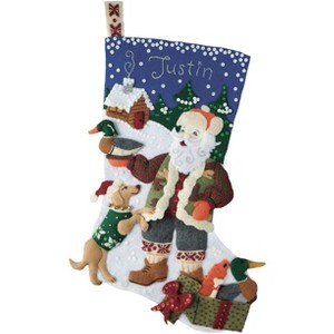 Outdoorsman Santa Felt Christmas Stocking Kit | MerryStockings - 1 of 1