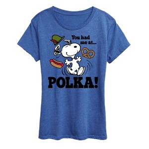 Women's - Peanuts - You Had Me At Polka Short Sleeve Graphic T-Shirt - 1 of 4