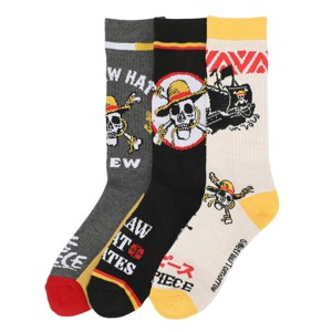 One Piece Live Action Straw Hat Pirates Adult 3-Pair Casual Crew Socks - 1 of 4