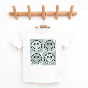 The Juniper Shop Four Checkerboard Smiley Face Toddler Short Sleeve Tee - 1 of 2