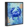 Stupell Industries Blue Crab with Coral Black Framed Giclee Art - 3 of 4