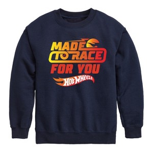 Boys' - Hot Wheels - Made to Race Graphic Long Sleeve Fleece Sweatshirt - 1 of 4