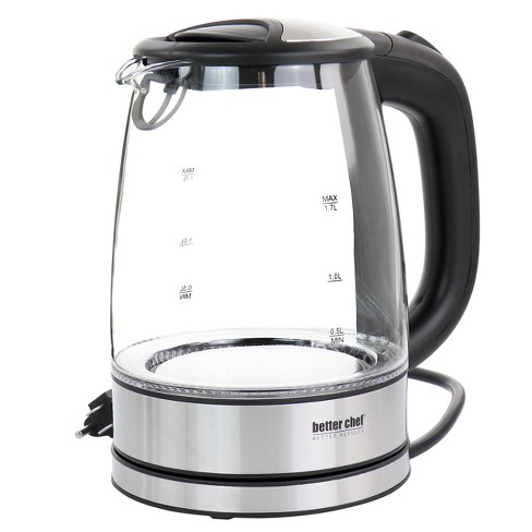 Brentwood Glass 1.7 Liter Electric Kettle with Tea Infuser in Black