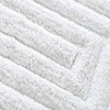 Knightbridge Diagonal Racetrack 100% Cotton Reversible Bath Rug White - 4 of 4