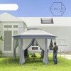 Resenkos Patio Garden Pergola, Pergola Canopy,13' x 13' Pop Up Gazebo Hexagonal Canopy Shelter with 6 Zippered Mesh Netting Gray - 2 of 4