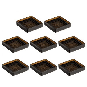 Unique Bargains Rubber Non-Slip Furniture Caster Cups Square Floor Pads 8 Pcs - 1 of 3