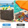 Poolside Rattan Storage Organizer, Outdoor Storage Bin with 2 Sides Handle, Pool Float Storage Holder with Mesh Rolling for Pool Noodles Balls - 2 of 4