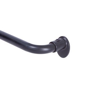 Kenney 5/8" Wrap Around Room Darkening Curtain Rod, 86-120�, Black - 1 of 4
