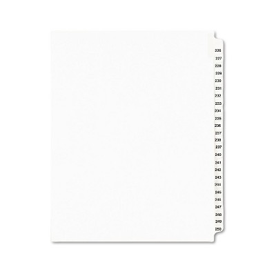 Avery-Style Legal Exhibit Side Tab Divider Title: 226-250 Letter White 01339