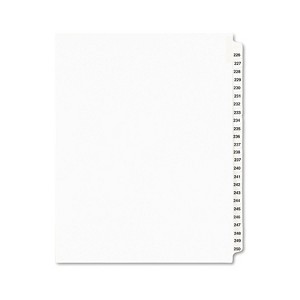 Avery-Style Legal Exhibit Side Tab Divider Title: 226-250 Letter White 01339 - 1 of 4