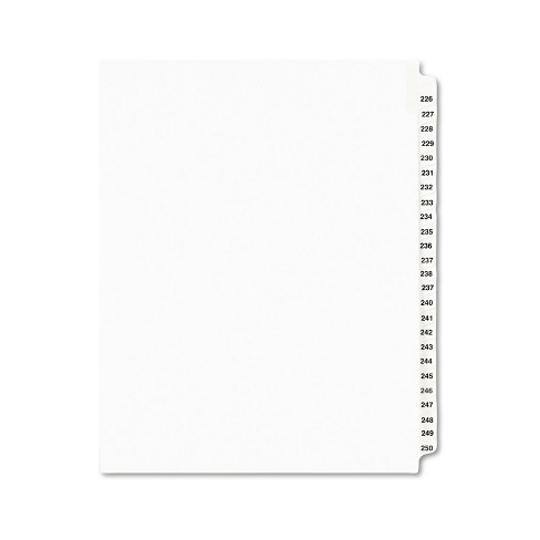 Avery-Style Legal Exhibit Side Tab Divider Title: 226-250 Letter White 01339 - image 1 of 4