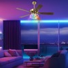 Parrot Uncle 52" Modern Gold Smart LED Ceiling Fan with Light and Remote - 3 of 4